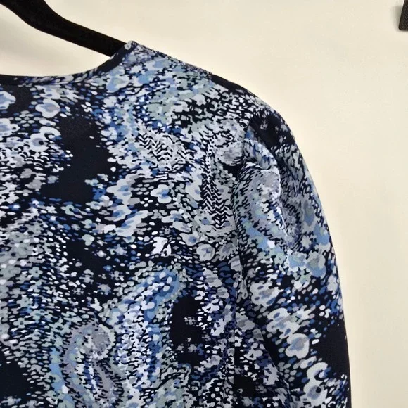 Joie Blouse Floral Print Tie V Neck Long Puff Sleeve Top Ruffle Blue XS - Picture 5 of 11